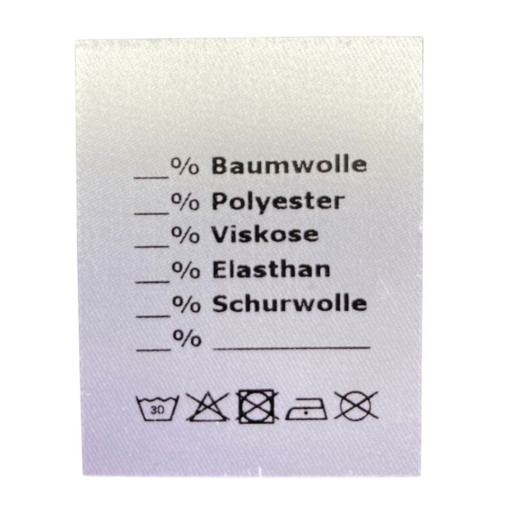 Etikett Materialzusammensetzung - Anti Fray