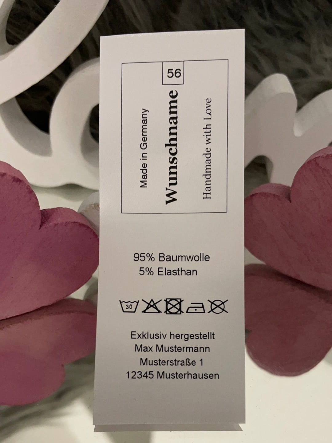 Gewerbeetikett in weiß