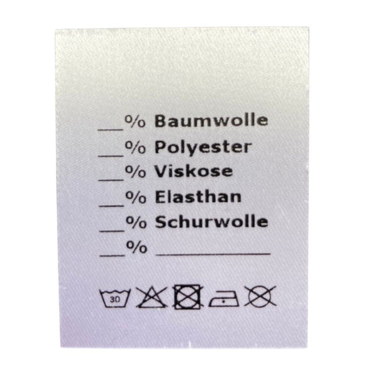 Etikett Materialzusammensetzung - Anti Fray