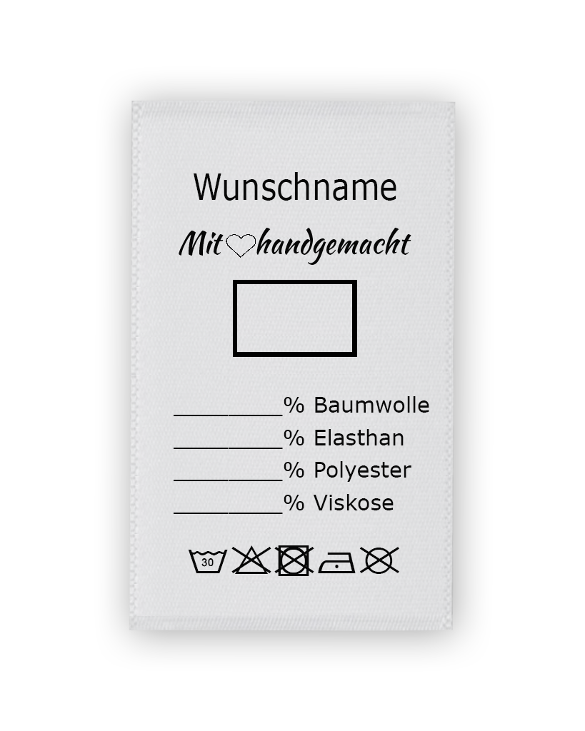 Etiketten mit Wunschname und Vordruck