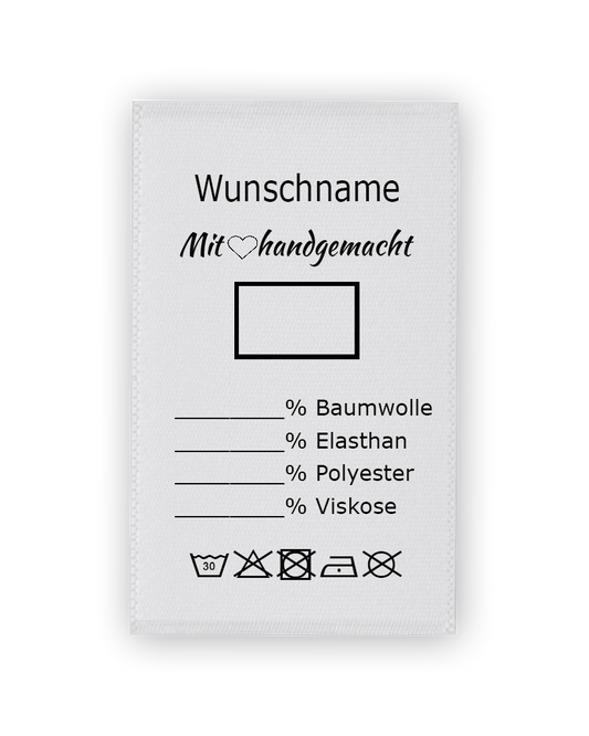 Etiketten mit Wunschname und Vordruck