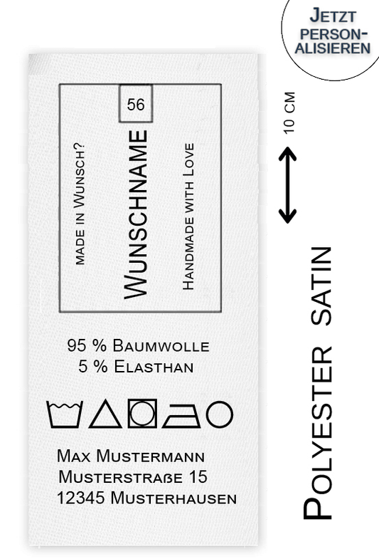 Gewerbeetikett in weiß