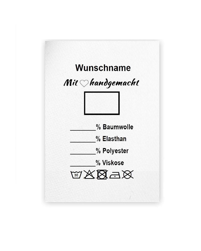 Etiketten mit Wunschname und Vordruck